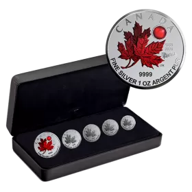 2020 (1980-) Canadian Fine Silver 5-Coin Maple Leaf Fractional Set - O Canada