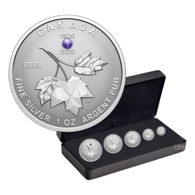 2026 (1926-) Canada 5-Coin Commemorate the 100ᵗʰ Birthday of Queen Elizabeth II Fine Silver Fractional Set
