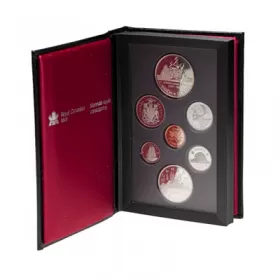 1987 Canadian 7-Coin Proof Double Dollar Set ft $1 John Davis Exploration/Davis Strait 400th Anniv Silver Dollar-may be lightly toned or loudy