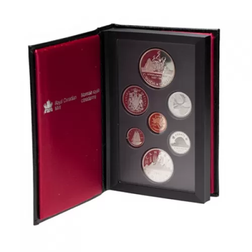 1987 Canadian 7-Coin Proof Double Dollar Set ft $1 John Davis Exploration/Davis Strait 400th Anniv Silver Dollar-may be lightly toned or loudy