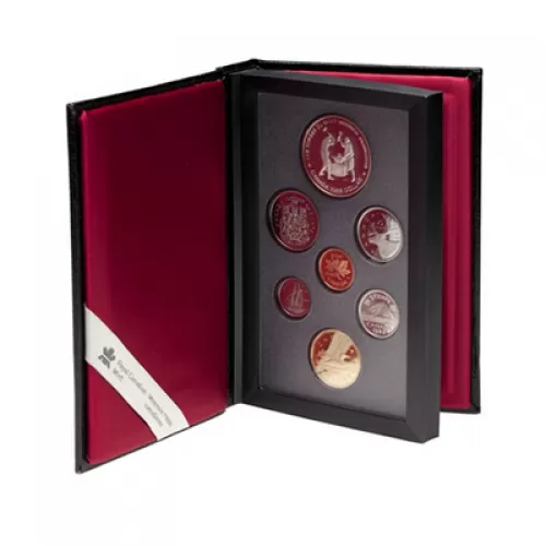 1988 Canada Proof Double Dollar Set - Les Forges du Saint-Maurice Ironworks-may be lightly toned or cloudy
