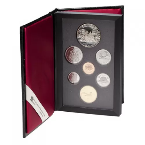 1989 Canada Proof Double Dollar Set - Mackenzie River Bicentennial-may be toned or cloudy