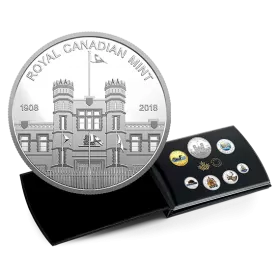 2018 Canadian 6-Coin Coloured Circulation Silver Proof Coin Set ft 2018 (1908-) Mint 110th Anniv Medallion
