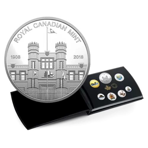 2018 Canadian 6-Coin Coloured Circulation Silver Proof Coin Set ft 2018 (1908-) Mint 110th Anniv Medallion