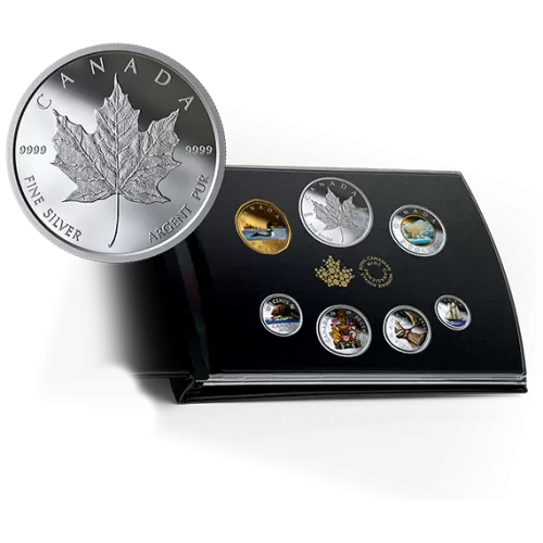 2019 Canadian Colourised Circulation Collection - Fine Silver 6-Coin Set with Medallion