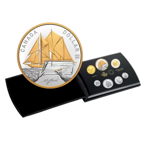 2021 Canadian 7-Coin 100th Anniversary of Bluenose Silver Dollar Proof Set