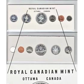 1960 Canadian Proof-Like (PL) Collector Coin Set (Stamp Three Variety)-coins may be toned
