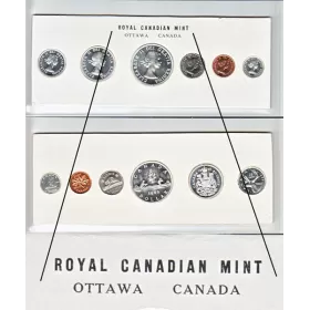 1960 Canadian Proof-Like (PL) Collector Coin Set (Stamp Two Variety)-some coins are toned