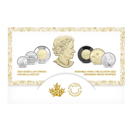 2022 Canadian 6-Coin Last Strikes Uncirculated Set ft $2 Solemn Tribute to Queen Elizabeth II Black Ring Toonie