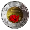 2018 Canadian $2 Armistice 100th Anniv Remembrance Poppy Toonie Special Wrap Coin Roll