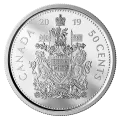 2019 Canadian 50-Cent Coat of Arms Half Dollar Special Wrap Circulation Coin Roll