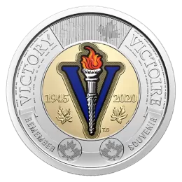 2020 (1945-) Canadian $2 End of the Second World War 75th Anniv/Victory Coloured Toonie Coin (Brilliant Uncirculated)