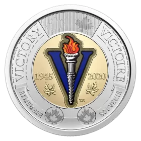 2020 (1945-) Canadian $2 End of the Second World War 75th Anniv/Victory Coloured Toonie Coin (Brilliant Uncirculated)