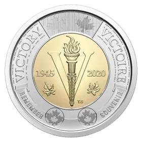 2020 (1945-) Canadian $2 End of the Second World War 75th Anniv/Victory Non-Coloured Toonie Coin (Brilliant Uncirculated)