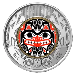 2020 Canadian $2 Bill Reid: Xhuwaji, Haida Grizzly Bear Coloured Toonie Coin (Brilliant Uncirculated)