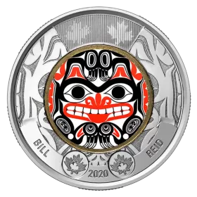 2020 Canadian $2 Bill Reid: Xhuwaji, Haida Grizzly Bear Coloured Toonie Coin (Brilliant Uncirculated)