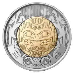 2020 Canadian $2 Bill Reid: Xhuwaji, Haida Grizzly Bear Non-Coloured Toonie Coin (Brilliant Uncirculated)
