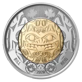 2020 Canadian $2 Bill Reid: Xhuwaji, Haida Grizzly Bear Non-Coloured Toonie Coin (Brilliant Uncirculated)