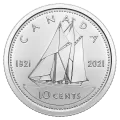 2021 (1921-) Canadian 10-Cent Bluenose Schooner 100th Anniv Special Wrap Coin Roll Set