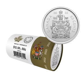 2022 Canadian 50-Cent Coat of Arms Half Dollar Special Wrap Circulation Coin Roll