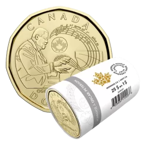 2022 Canada $1 Celebrating Oscar Peterson Non-Colourized Loonie Special Wrap Coin Roll 2022 Canada $1 Celebrating Oscar Peterson Non-Colourized Loonie Special Wrap Coin Roll