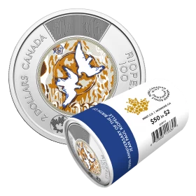 2023 Canadian $2 Birth of Jean Paul Riopelle 100th Anniv Colourized Toonie Special Wrap Coin Roll