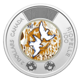 2023 Canadian $2 Birth of Jean Paul Riopelle 100th Anniv Colourized Toonie Coin (Brilliant Uncirculated)