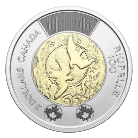 2023 Canadian $2 Birth of Jean Paul Riopelle 100th Anniv Toonie Non-Colourized Toonie Coin (Brilliant Uncirculated)
