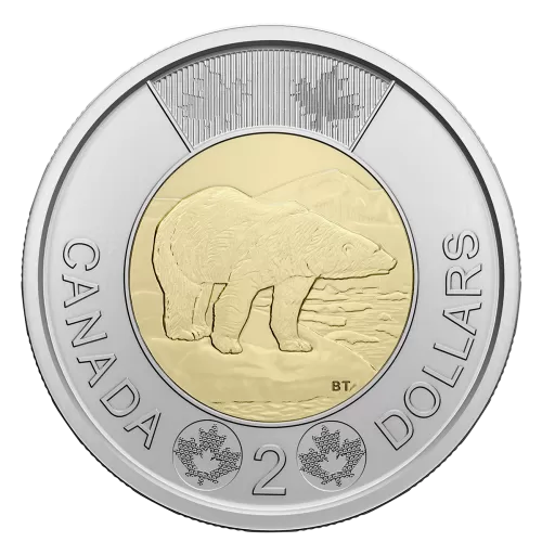 2023 Canadian $2 Polar Bear/QEII Reign Dates Toonie Coin (Brilliant Uncirculated)