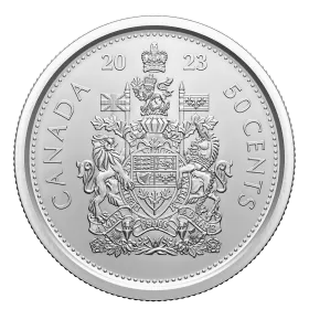 2023 Canadian 50-Cent Coat of Arms/QEII Reign Dates Half Dollar Coin (Brilliant Uncirculated)