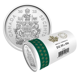 2023 Canadian 50-Cent Coat of Arms/King Charles III Half Dollar Special Wrap Coin Roll