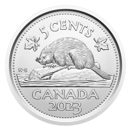 2023 Canadian 5-cent Beaver/King Charles III First Strikes Nickel Coin (Brilliant Uncirculated)