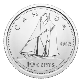 2023 Canadian 10-cent Bluenose Schooner/King Charles III Dime Coin (Brilliant Uncirculated)