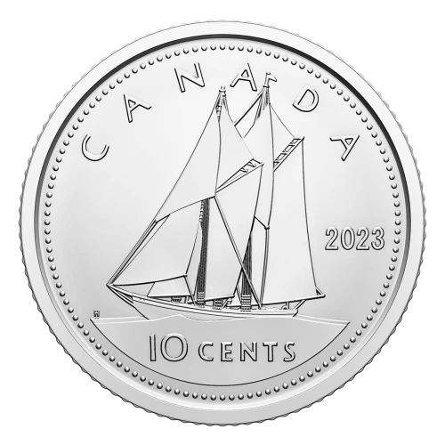 2023 Canadian 10-cent Bluenose Schooner/King Charles III Dime Coin (Brilliant Uncirculated)