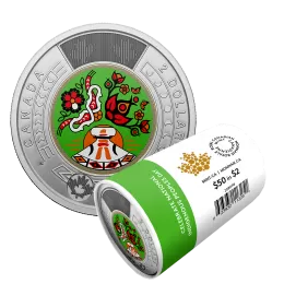 2023 Canadian $2 National Indigenous Peoples Day Colourized Toonie Special Wrap Coin Roll