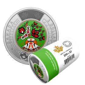 2023 Canadian $2 National Indigenous Peoples Day Colourized Toonie Special Wrap Coin Roll