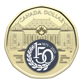 2025 Canada $1 Commemorating 150 Anniversary of the Supreme Court of Canada Colourized Loonie Coin (Brilliant Uncirculated)