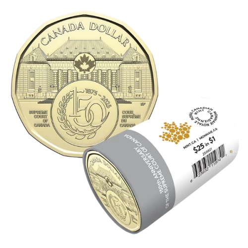 2025 Canada $1 Commemorating 150th Anniversary of the Supreme Court of Canada Non-colourized Special Wrap Roll