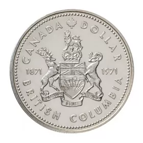 1971 (1871-) Canadian $1 British Columbia Centennial Specimen Silver Dollar Coin-coin may be toned