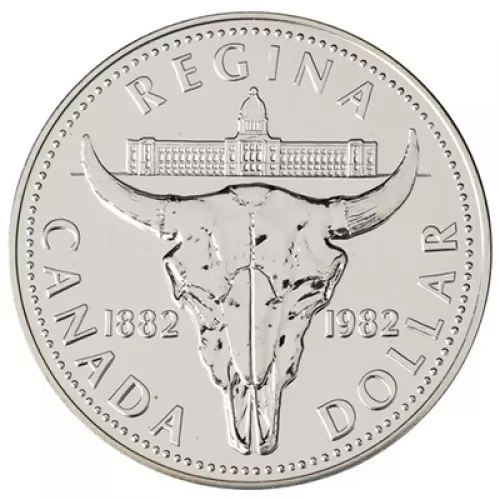 1982 (1882-) Canadian $1 Regina Centennial Brilliant Uncirculated Silver Dollar Coin