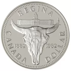 1982 (1882-) Canadian $1 Regina Centennial Proof Silver Dollar Coin