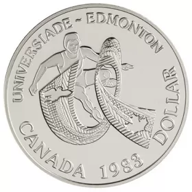1983 Canadian $1 World University Games in Edmonton Proof Silver Dollar Coin