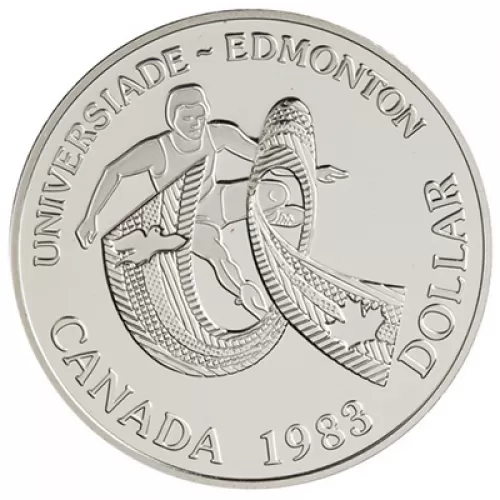 1983 Canadian $1 World University Games in Edmonton Proof Silver Dollar Coin