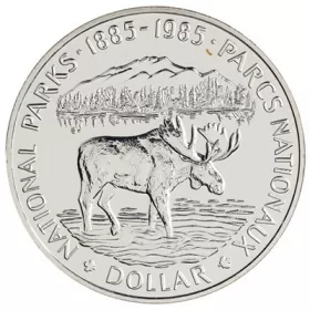 1985 (1885-) Canadian $1 National Parks Centennial Brilliant Uncirculated Silver Dollar Coin