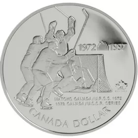 1997 (1972-) Canadian $1 Canada vs USSR (Russia) Hockey Series 25th Anniv Proof Silver Dollar Coin