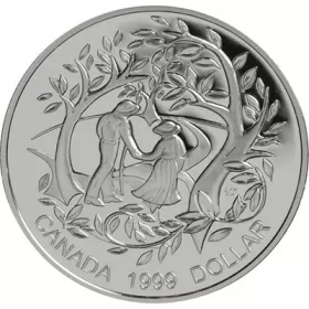 1999 Canadian $1 International Year of Older Persons Proof Silver Dollar Coin (Limited Edition)