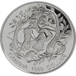 1999 Canadian $1 International Year of Older Persons Proof Silver Dollar Coin (Limited Edition)