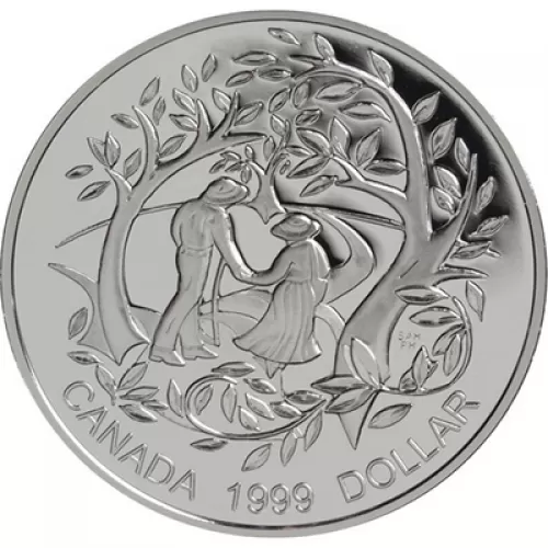 1999 Canadian $1 International Year of Older Persons Proof Silver Dollar Coin (Limited Edition)