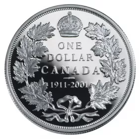 2001 (1911-) Canadian $1 Striking of 1911 Dollar 90th Anniv Proof Silver Dollar Coin (Special Edition)