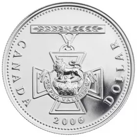 2006 Canadian $1 Victoria Cross 150th Anniversary Brilliant Uncirculated Silver Dollar Coin
